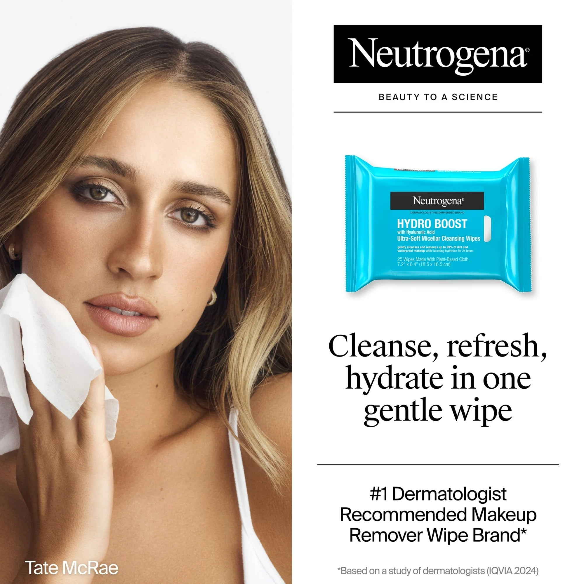 Neutrogena Hydro Boost Makeup Remover Wipes, 25 Count | Gentle Face Cleansing Towelettes