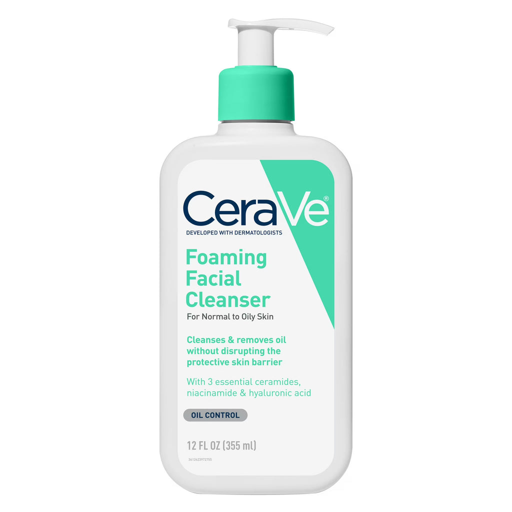 CeraVe Foaming Facial Cleanser – Normal to Oily Skin, 12 fl oz | Gentle Daily Face Wash