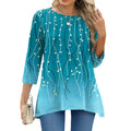 Fantaslook Plus Size Women's Tunic Top – 3/4 Sleeve Loose Flowy Floral Blouse