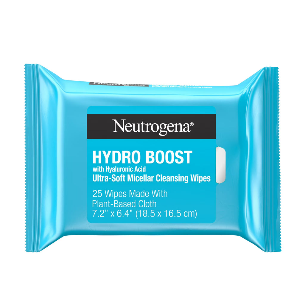 Neutrogena Hydro Boost Makeup Remover Wipes, 25 Count | Gentle Face Cleansing Towelettes