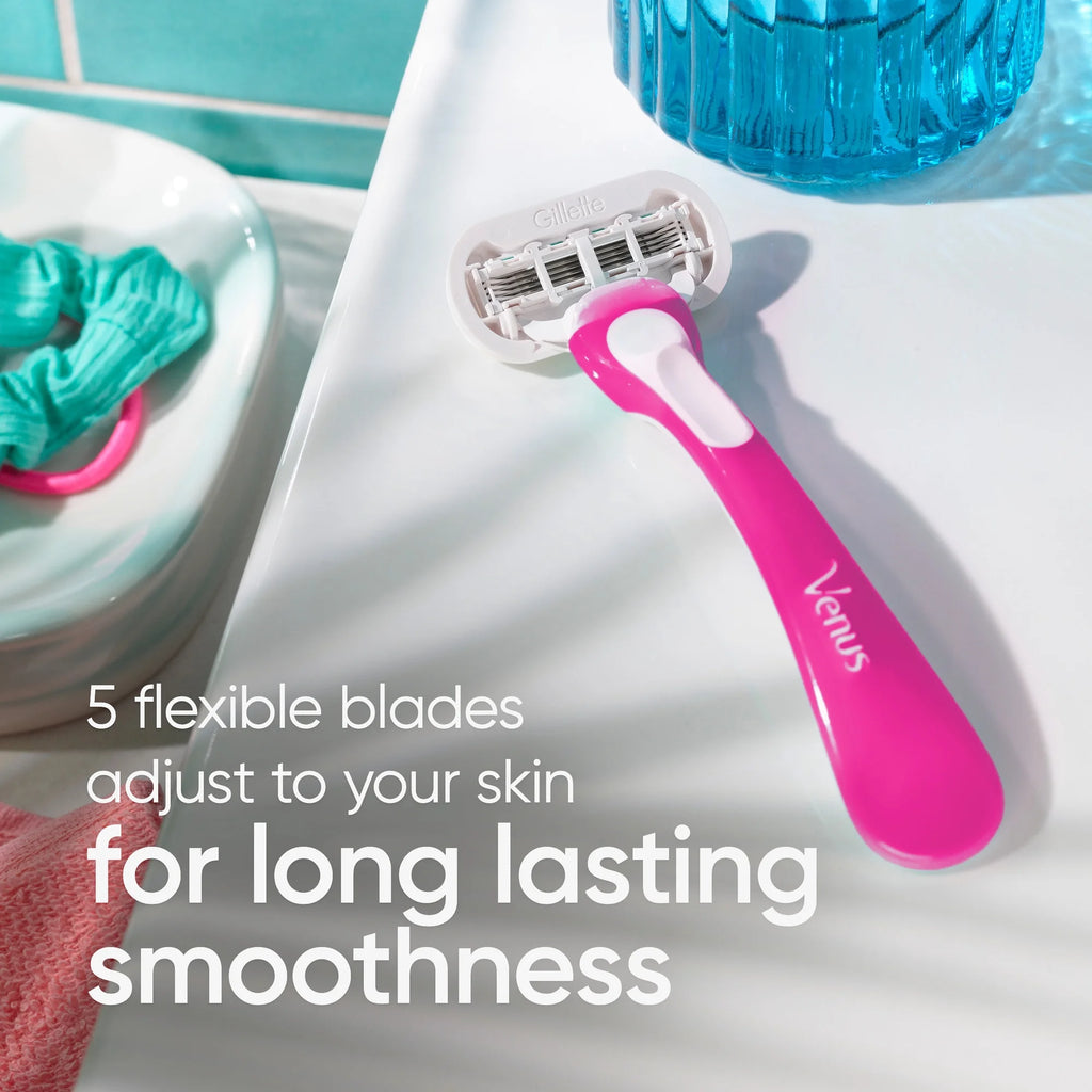 Gillette Venus Extra Smooth Green Disposable Women's Razors, 2 Count | Gentle Shaving for Smooth Skin